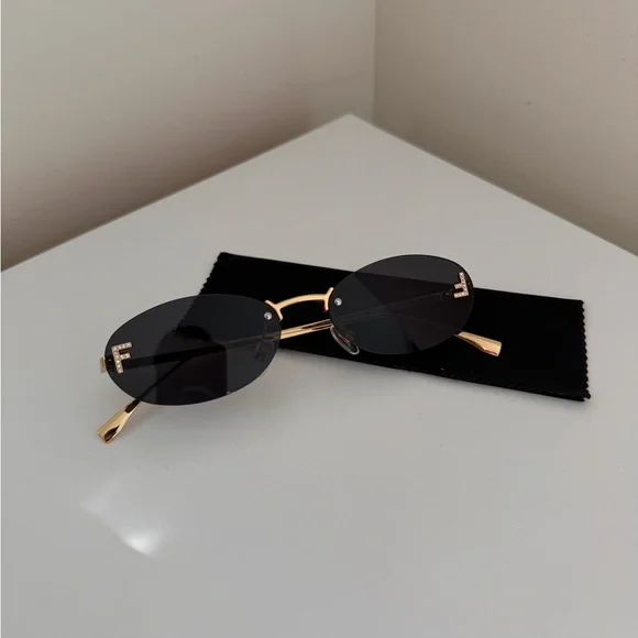 Fendi Embellished FF Oval Sunglasses - Picture 4 of 4
